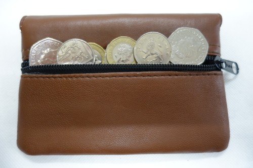 Leather Tobacco Pouch Organizer with Space for Money Cards Paper Lighter Brown - Picture 5 of 12