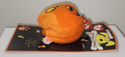 Ty Bow Wow Beanies - KÜRBIS (Halloween) Knister-/Quietschspielzeug (4 Zoll) neu mit Etikett - Bild 4 von 6