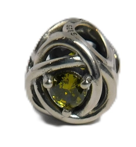 Original Pandora Charm August Frühling Grün Ewigkeitskreis #790065C03 - Bild 1 von 3