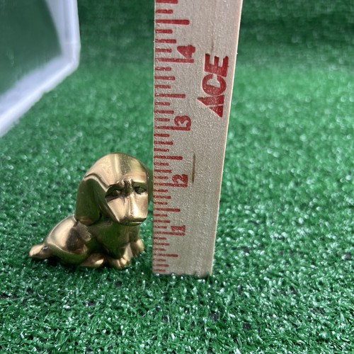Vintage Brass Sitting Dog Figure Brass Statue Paperweight Or Home/Office Decor - Picture 10 of 10
