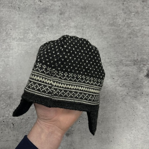 Vintage 90s Dale Of Norway Wool Hat Balabon With Ears Gray White Men’s - Picture 3 of 10