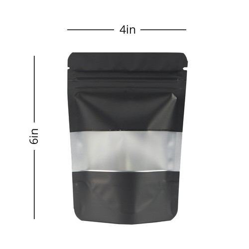 Bolsas de embalaje seguras para alimentos negros Bolsas de almacenamiento a prueba de olores Bolsa de pie con ventana - Imagen 10 de 14