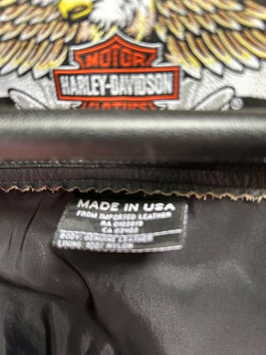 Chaqueta de cuero negra Harley Davidson para hombre talla XL 97047-05VM BURNOUT de EE. UU. - Imagen 10 de 14