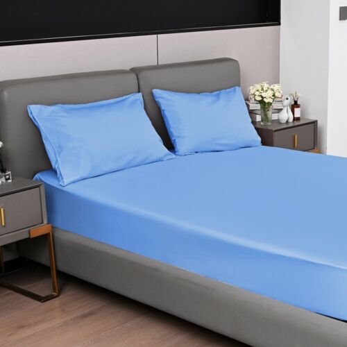 Extra Deep Fitted Sheet 40 CM Bed Sheet Single Double King Super King Bed Sheet - Picture 3 of 76
