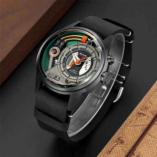 SKMEI Reloj Hombre Informal Cuero Reloj Pulsera Hombre A prueba de golpes Creativo Niños Relojes- - Imagen 8 de 29