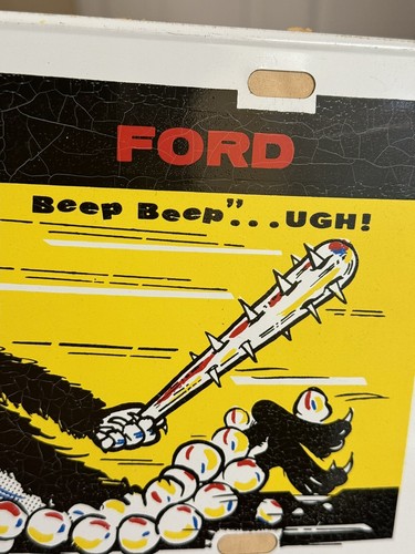 Vintage Beep Beep UGH Ford License Plate Tag Coyote Beat Road Runner Mopar New - Picture 11 of 13