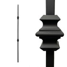 Iron Balusters 1/2" Square x 44" Long, Double Knuckle, 15pcs Satin Black - DH-07