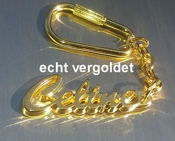 HIERZEGGER Elegant Keychain Celine Gold Plated Gold Name Keychain