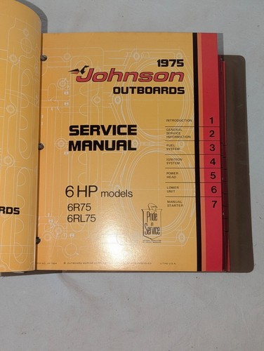 Mappe 11 Johnson Außenborder Bootsmotor Service Reparaturanleitungen 1975 - Bild 11 von 21