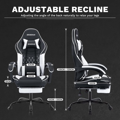 Ergonomic Video Gamer Chairs Gaming Computer Chairs Gamer Chairs for Adults - Picture 4 of 6