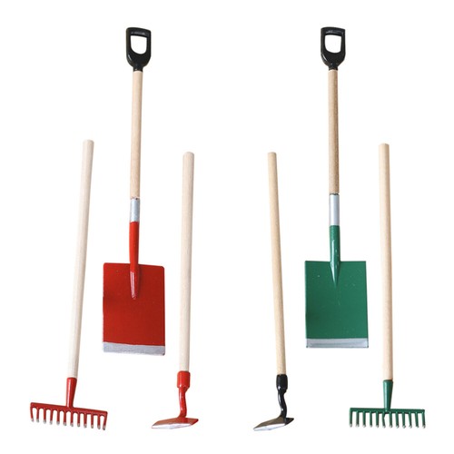 2 Sets Miniatur Miniatur Bauernhof Werkzeuge Zeug Schreibtisch Spielzeug Puppenhaus Zubehör - Bild 1 von 12