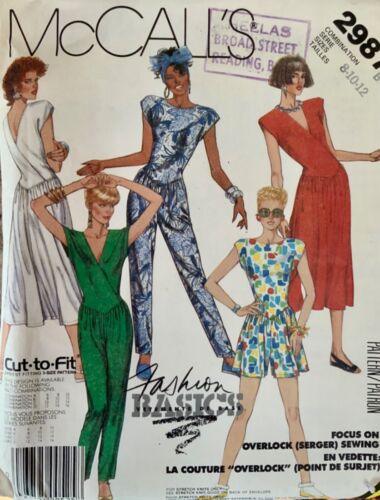 McCALLS 2987 Sewing Pattern Ladies Vintage Jumpsuit Playsuit or Dress Size 8-12 - Picture 1 of 3