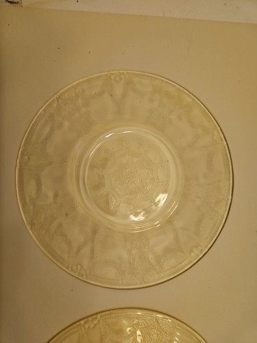 Cameo Ballerina Anchor Hocking Yellow Depression Glass Saucers X2 - Picture 3 of 7