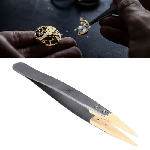 Anti Magnetic Tweezers With Replaceable Pointed Wooden Tips Watch Repair - Picture 3 of 12