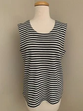 Hot Cotton By Marc Ware Sleeveless Striped Top Size M NWOT