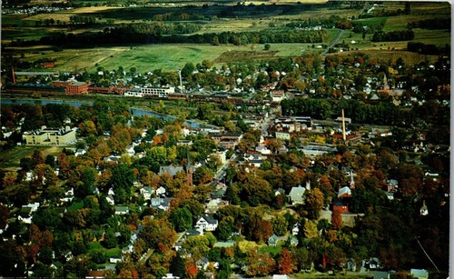 Vintage Postcard Aerial View Fairport NY  New York State Barge Canal 1965 Monroe - Picture 1 of 3