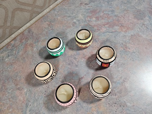 Native American Styled - Set of 6 - Pottery Candles - No Brand - Picture 5 of 7