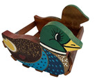 VTG Mallard Duck Shaped Wood Crate Basket Country Small Farmhouse Painted 6"