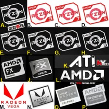ATI AMD Ryzen R9 R7 R5 R Metal Sticker For Laptop PC Tablet Desktop Computer DIY