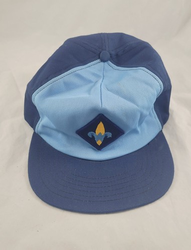 Vintage Snapback Pfadfinder BSA Webelo Patch Kappe Mütze Made in USA blau Jugend Größe M/L - Bild 7 von 7