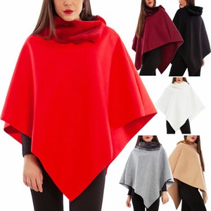 Mantella Donna Poncho Panno Collo Pelliccia Asimmetrico Cappa VB-2991 Toocool Mantella Donna Poncho Panno Collo Pelliccia Asimmetrico Cappa VB-2991 Toocool