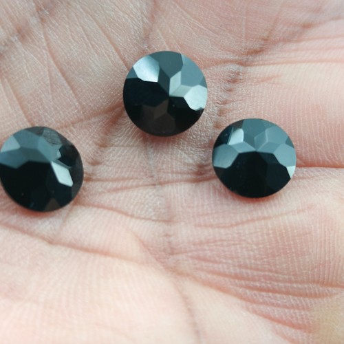 Top Buff rotondo onice nero naturale 10 mm 3 pezzi pietra preziosa sciolta per fare gioielli - Foto 11 di 16