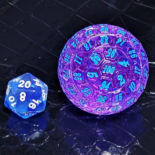 Lila/Blau d100 Hex 100 Seiten Würfel, D100 Spielwürfel, 100 Seiten DnD RPG AD&D - Bild 2 von 4