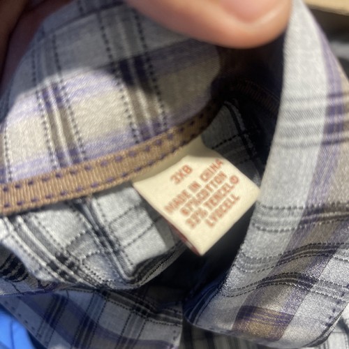 NWT Tommy Bahama CANYON BEACH COZY CHECK Teal Bay Blue FLANNEL Shirt 3XLB 3XB - Picture 3 of 4