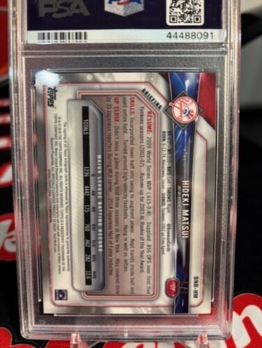 Hideki Matsui 2018 Bowman Chrome National PSA 10 Gem Mint Auto Black 1/1 Yankees - Picture 2 of 3