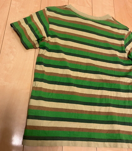 A Bathing Ape Bape kids Short Sleeve T-Shirt 120 approx. 6T Striped Green cotton - Picture 17 of 23