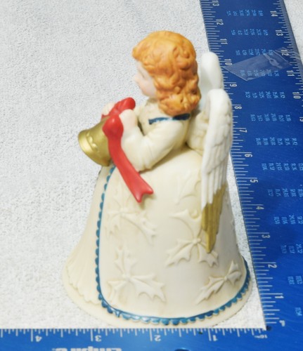 Figura Campana Navidad Homco Angel 5105 Porcelana Bisque Hecho en Taiwán - Imagen 4 de 9