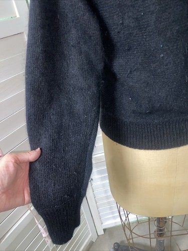 Vintage 80s 90s Worthington Women’s Black Sequin Beaded Silk Blend Sweater Small - Picture 6 of 11