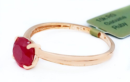 GENUINE 1.16 Cts RUBY RING 10k ROSE SOLID GOLD - Free Appraisal Service - NWT - Picture 7 of 8