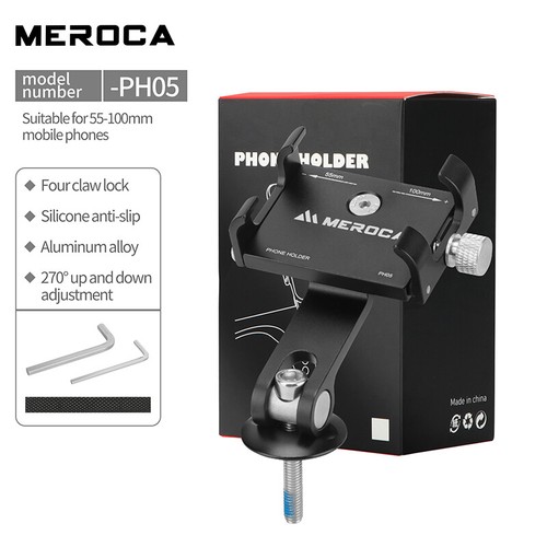Meroca Bike Handlebar Phone Holder Motorbike Bicycle 360° Rotating Stem Mount - Picture 7 of 8
