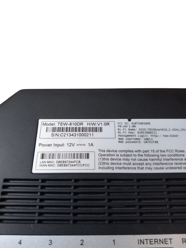 Trendnet TEW-810DR AC750 Dual Band Wireless Router Wi-Fi | tested working - Image 4 of 4
