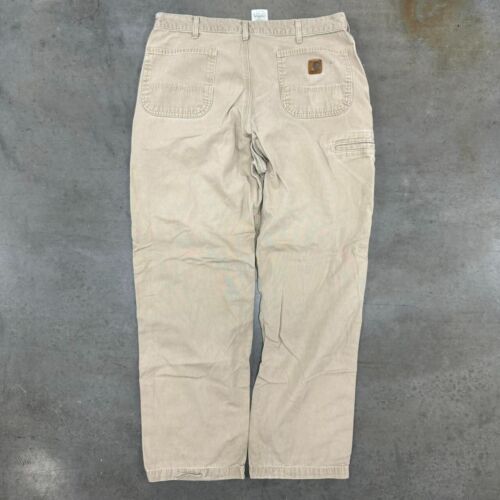 VINTAGE FADED CREAM LIGHT BROWN CARHARTT DOUBLE KNEES - Picture 4 of 4