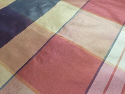 NUEVO Diseñador Multicolor Cuadros 100% Seda Dupion Tela 45" 116 cm Por Medio Metro - Imagen 9 de 9