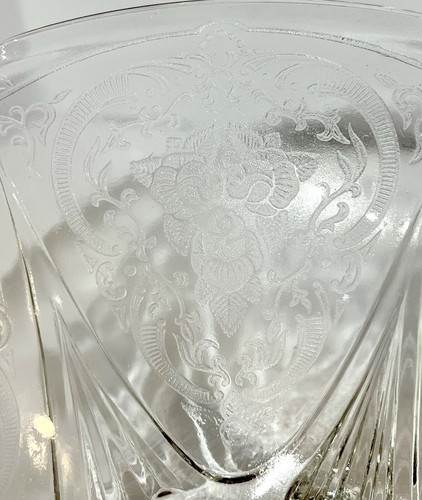 Vintage Clear Depression Hazel Atlas Glass Console Bowl Royal Lace Footed 10"Dia - Picture 5 of 5