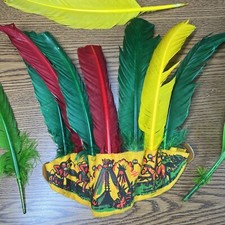 Vintage Children's Adult  s Chief Indian Feather Headdress Headband Play Costume