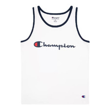Boys Size Large Champion Classic Script Tank Top in White