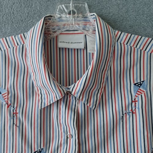 Camicia Alfred Dunner donna 18 multicolore manica corta ricamata camicia casual - Foto 7 di 11