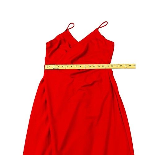 Betsey Johnson Red Spaghetti Strap Midi Vneck Wrap-Like Womens Size 10 Dress NWT - Picture 3 of 8