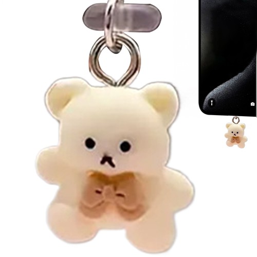 USB C Dust Cover Cartoon Bear Charging Port Plug Mobile Phone Port Protector - 第 9/13 張圖片