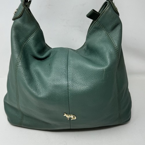 EMMA FOX  Green Pebble Leather Hobo Shoulder Bag Purse Gold Hardware - Picture 5 of 15