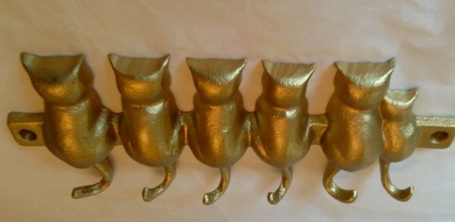 Cat Key Hook Brass Hooks for the Lady With all the Cats & Keys 8" x 3.25" x .5" - Bild 11 von 12