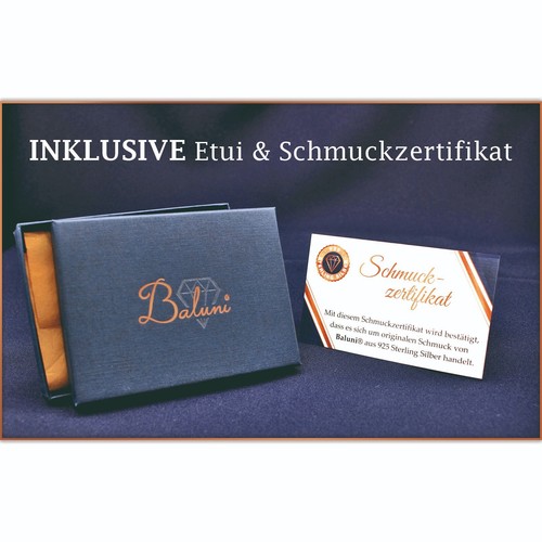 Doppel-Kugel-Halskette Kristall 925 Sterlingsilber + Etui, Geschenk zu Muttertag - Bild 4 von 4