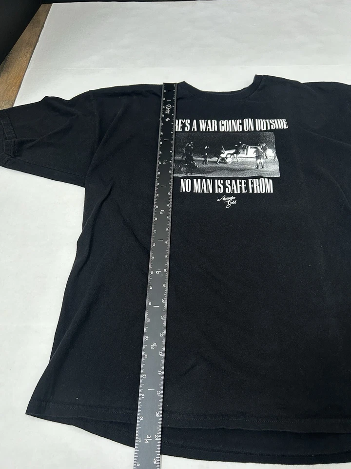 Camiseta Acapulco Dorada Para Hombres Gráfica Película Talla XL Negra Manga Corta EE. UU. Y2K Foto 4 de 4