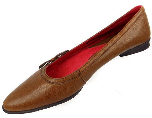 Born Womens Ballet Flats Size 8M/W Brown Pebbled Leather Slip On Comfort Shoes - Picture 2 of 12