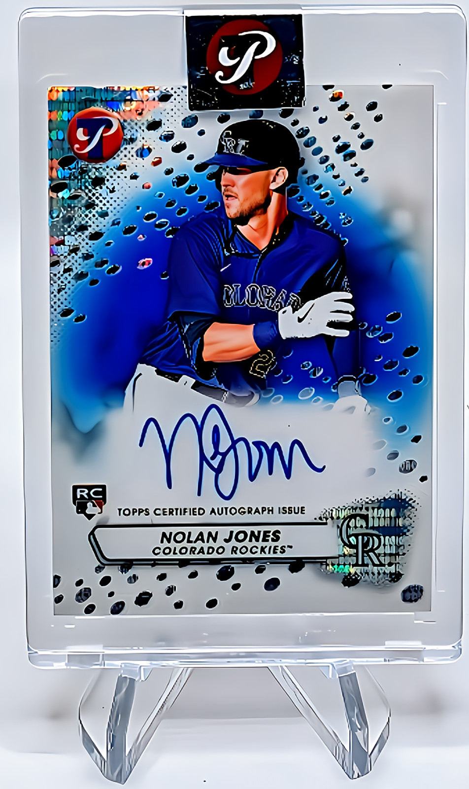 2023 Topps Pristine Autograph Blue Pristine Refractor Nolan Jones RC Auto /75