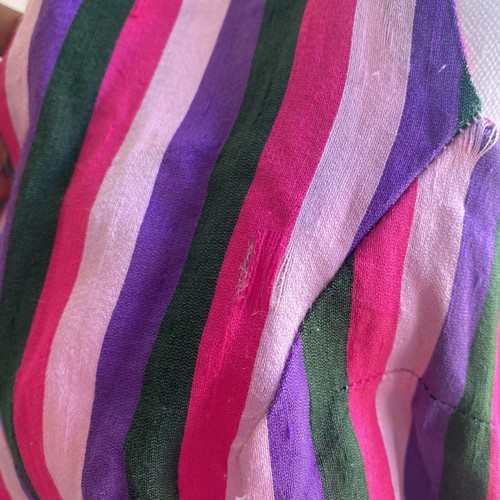Vintage Prue Acton Dress Fits Au 8 XS/S Multicolour Stripe Silk Wrap Mini Dress - Picture 14 of 24